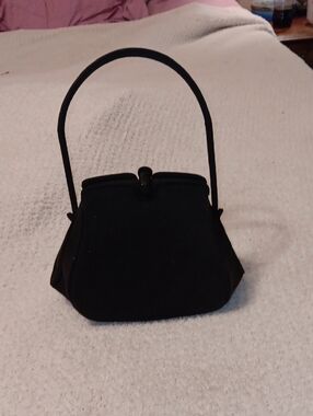 Black Mini Evening Handbag with Top Handle